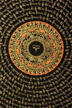 Prajna karoliukai, Juodas tekstas diamond sutra šešis žodžius, mandala Nepalas lama grynas ranka-dažytos thangka paveikslai