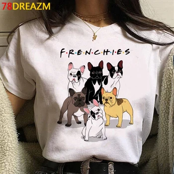 Prancūzų Buldogas marškinėlius viršuje tees femme plius dydis grunge tumblr grafinis tees moterų atsitiktinis marškinėliai harajuku kawaii