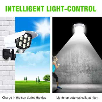 Pranešk apie netikrą Kameros LED Saulės Žibintas PIR Judesio Jutiklis Lauko Modeliavimas Manekeno Kameros Vandeniui IP65 Saugumo Stebėjimo kamerų Lempos