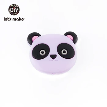 Presale 5pc Silikono Granulių Animacinių filmų Panda Formos Maisto kokybės Silikono Kramtyti Karoliai Maža Lazdele Priedai BPA Free Baby Teethers