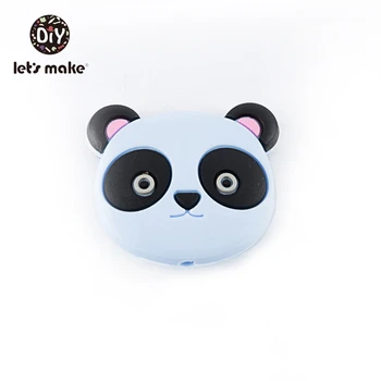 Presale 5pc Silikono Granulių Animacinių filmų Panda Formos Maisto kokybės Silikono Kramtyti Karoliai Maža Lazdele Priedai BPA Free Baby Teethers