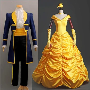 Princas adomo kostiumai grožio ir žvėrys kostiumų suaugusių Vyrų cosplay halloween kostiumai, Moterims, Gražuolė Princesė išgalvotas suknelė