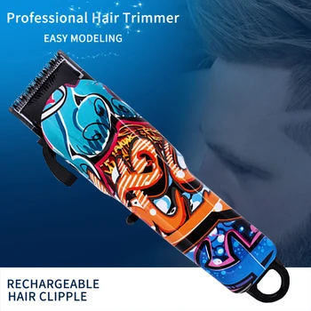 Profesionali Plaukų Pjovimo Staklės, Elektros Plaukų Žoliapjovės USB Plaukų Clipper Keičiamos Spalvingas Plaukų Skustuvas Vyras Stilius Įrankiai