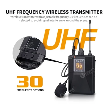 Profesionalių UHF Belaidžio Lavalier Microphone su 30 Pasirenkami Kanalai 50m Asortimentą DSLR Fotoaparatas Interviu Gyvai įrašyti