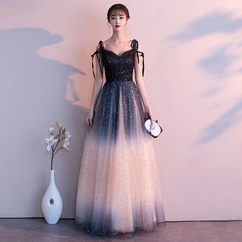 Prom Ilgas Elegantiškas Suknelės, Vestidos De Fiesta-Line Blizgučiais Prom Dress