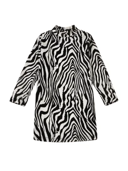 Pudcoco 2-7 Metų Mergaitę ' s Suknelė, Priešingai Zebra Stripes Aukštos Apykaklės Ilgai Stiliaus Mezgimo Tamprumo Jėga Aksomo Suknelės