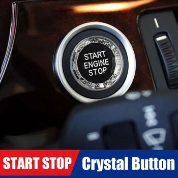 Puikus VARIKLIS, START STOP Kristalų Mygtuką Dangtelį Jungiklis Lipdukai BMW 5 6 7 series E60 E61 E63 E64 E65 E66 (2004-2010 m.)