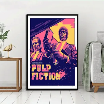 Pulp Fiction Klasikinis Filmas Quentin Drobės Tapybos Plakatai Ir Spausdina Sienos Nuotraukas Kambarį Kino Dekoratyvinis Namų Dekoro