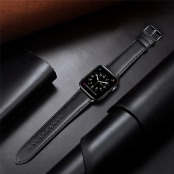 Pulseira apple watch band 44mm 42mm natūralios Odos dirželiai iwatch Series 5 4 3 correa 40mm 38mm vyrai moterys watchbands