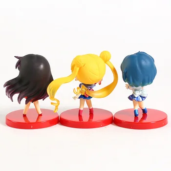 Q Posket Sailor Moon Veiksmų Skaičius, Sailor Mercury Marso Princesė Žaislai QPosket PVC Kolekcines Modelis Žaislas 3pcs/set