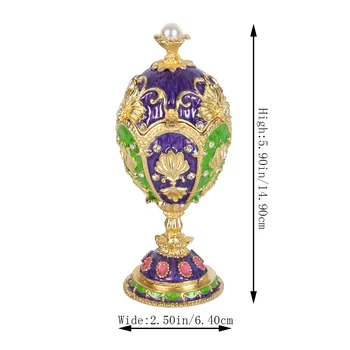 QIFU Prabanga Metalo Violetinė Faberge Kiaušinis Pakabukas Dėžės Namų Puošybai Šeimos Dovana