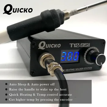 QUICKO T12 STC-LED litavimo stotis elektroninių lituoklio 2019 Nauja versija T12-951 LED Skaitmeninis Suvirinimo įrankis didelės galios 108W