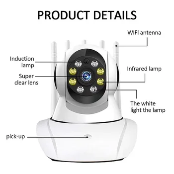 QZT IP WIFI vaizdo Kamera Patalpų 360° Naktinio Matymo Namų Apsaugos Kamera, Vaizdo Stebėjimo WIFI Infraraudonųjų spindulių Kūdikio stebėjimo Smart IP Kameros