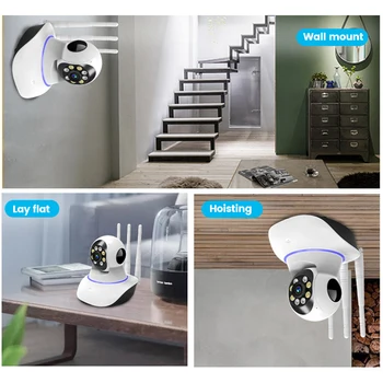 QZT IP WIFI vaizdo Kamera Patalpų 360° Naktinio Matymo Namų Apsaugos Kamera, Vaizdo Stebėjimo WIFI Infraraudonųjų spindulių Kūdikio stebėjimo Smart IP Kameros