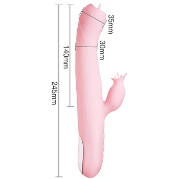 Rabbit Vibratorius G Spot Sekso Vibratoriai Moterims, Mišrų Orgazmą Kalba Lyžis Klitorio Stimuliatorius atsparus Vandeniui Dildo Suaugusiųjų sekso Žaislai