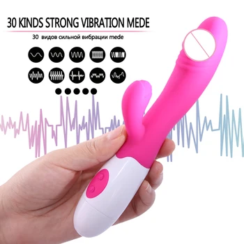 Rabbit Vibratorius Moterų Masturbator,G Spot Pūlingas Massager Silikoninis Dildo Vibratorius Klitorio Stimuliatorius,Erotinis Sekso Žaislai Moterims