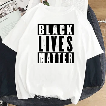Raidės Juodos Gyvybes Klausimas, print t shirt moterims BLM Tee Viršūnes Aktyvistas Judėjimo Drabužių femme george floyed i cant kvėpavimas marškinėlius