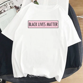 Raidės Juodos Gyvybes Klausimas, print t shirt moterims BLM Tee Viršūnes Aktyvistas Judėjimo Drabužių femme george floyed i cant kvėpavimas marškinėlius