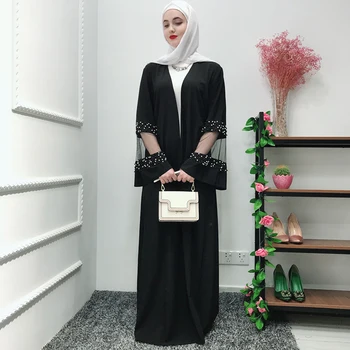 Ramadanas Juoda Abaja Skraiste Femme Kimono Musulmonų Suknelė, Hijab Jilbab Omanas Caftan Kaftan Dubajus Abayas Moterims, Turkijos Islamo Drabužiai