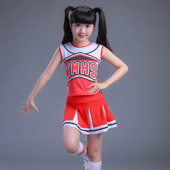 Rankovių Merginos Kostiumas Cheerleader Komandos Aprangą Šiuolaikinio Šokio Kostiumai Vaikams Mokyklos Sporto Gimnastika Vienodas