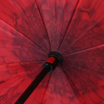 Raudona Gėlė, Lankstymo Atvirkštinio Skėtis Dvigubo Sluoksnio Apverstas Vėjo Lietus Automobilių Skėčiai Moterims