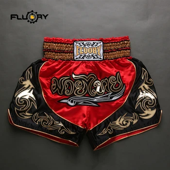 Raudona ir juoda kratinys muay thai šortai Fluory nauja versija bokso šortai