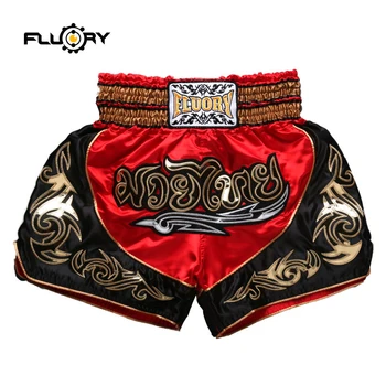 Raudona ir juoda kratinys muay thai šortai Fluory nauja versija bokso šortai