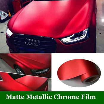 Raudona Metallic Matt Vinyl wrap Car Wrap Su Oro Burbulas Nemokama 