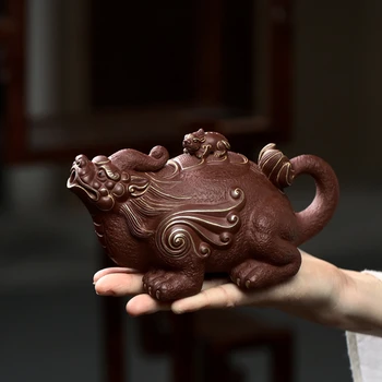 Raudonos Molio Yixing Rankų Darbo Arbatinukas Virdulys Rūdos Originali Zisha Teaware Siųsti Dovanų Dėžutėje