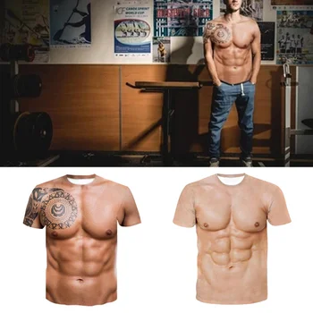 Raumenų Tatuiruotė Spausdinti Marškinėliai Vyrams trumpomis Rankovėmis 3D Skaitmeninis Spausdinimas T-shirt A66