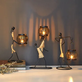 Ravėjimas Metalo Ornamentais Amatų Namų Puošybai Žvakių Laikiklis Žvakidė Dekoro Rankų Darbo Miniatiūrinės Figūrėlės Meno Dovanos
