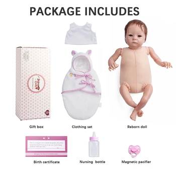 RBG 18 Colių Tink Reborn Baby Doll Gyvas Bebe Audinio Organas, Silikonas, Vinilas Bamblys Realus Siurprizas Vaikams 2021
