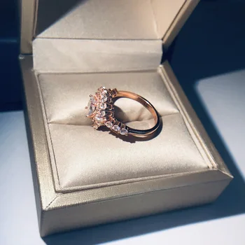 Realių 18K Rose Gold Ring Kilmės Gamtos 3 Karatų Moissanite Akmuo Vestuvių Papuošalai Prabanga Nematomas Nustatymas Ovalo formos Žiedai Lauke