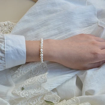 Realių gėlavandenių perlų apyrankė moterų gamtos baroko perlas apyrankės papuošalai mergina dukra gimtadienio dovana didelis