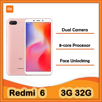 Redmi 6 Mobiliojo Visą Netcom 4G Telefonas Dual SIM Dvejopo Laukimo Aukso Rožinė 3GB+32GB