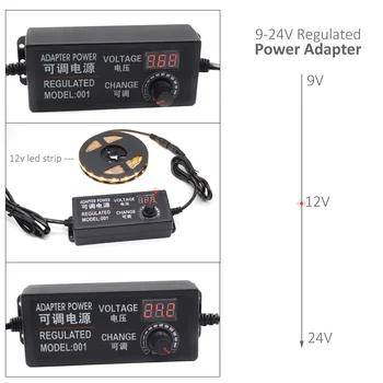 Reguliuojamas Maitinimo Adapteris Įtampa Reguliuojama 5V (12V 24V LED Driver 2A 3A 5A Ekranas impulsinis Maitinimo šaltinis Apšvietimo Transformatorius