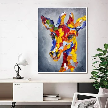 RELIABLL MENO Žirafa Family Plakatų Ir grafikos Gyvūnų Drobės, Paveikslai, Sienos Menas Nuotraukas Kambarį Apdaila, be Rėmelio