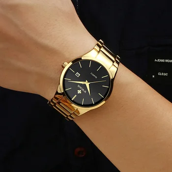 Relojes hombre 2020 WWOOR Aukso laikrodis Vyrams Prabanga Mens Kvarcinis Laikrodis Verslo Žiūrėti Nerūdijančio Plieno, atsparus Vandeniui Auto Data Laikrodis