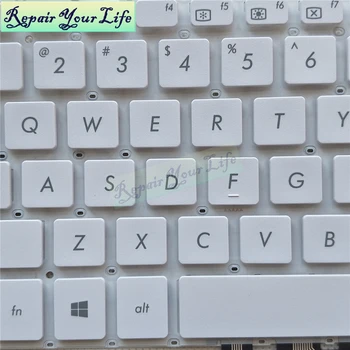 Remontas Jums Gyvenimo nešiojamojo kompiuterio klaviatūros ASUS VivoBook 15 X510UA X510UQ F510UA X510 US klaviatūra, balta naujas