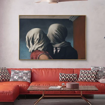 Rene Magritte Meilužio Drobės, Paveikslai Ant Sienų, Menas, Plakatų Ir grafikos Siurrealizmas Drobė MENO, Nuotraukų, Namų Sienų Apdaila