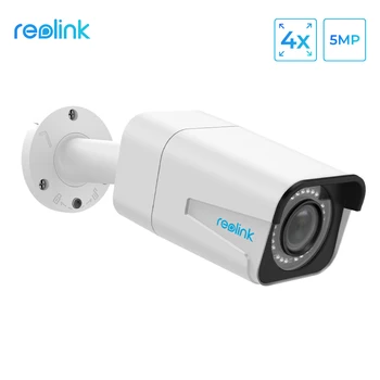Reolink PoE IP Kamera lauko 5MP 4x Optinis Zoom, SD kortelės lizdą, Garso IP66 atsparus Vandeniui Infraraudonųjų spindulių Kulka Saugumo kameros RLC-511