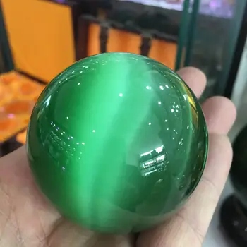 Retas Gamtos Kvarcas, žalias Katės Akis Crystal Healing Ball Sferoje 60mm + Stovas 5AAA