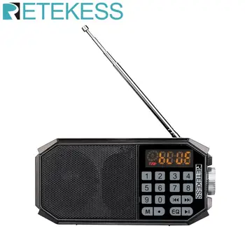 Retekess TR610 Bluetooth FM radijas su ausinių lizdas palaiko T-flash (TF) kortelės, skaityti, muzikos, U disko palaiko Įrašymas