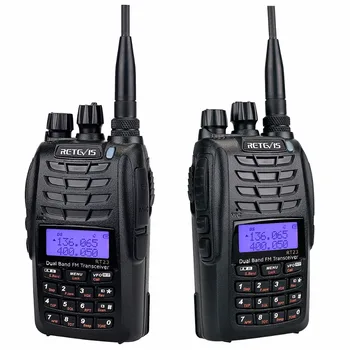 Retevis RT23 Dual Gauti Walkie Talkie Dual TR 5W 128CH VHF UHF Dual Band 1750Hz DTMF Nuskaitymas FM Radijo Cross-Band Kartotuvas Func