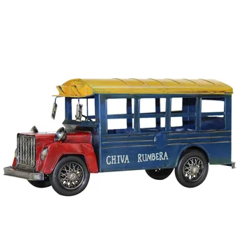 Retro Amerikos mokyklos autobusas modle Derliaus metalo autobusai Automobilio modelio Fotografijos rekvizitai baras decoratin