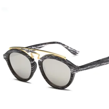 Retro Cat Eye Akiniai nuo saulės Moterims, Prabangos Prekės ženklo Dizaineris Medienos Grūdų Seksualus Cateye Saulės akiniai Moterų UV400 Oculos De Sol Feminino