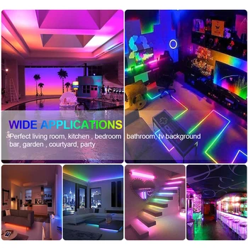 RGB Individualiai Naudojamos LED Pikselių Juostelės Šviesos 5m 10m WS2811 Lanksti Apšvietimo Juostelės Juosta WiFi APP Kontrolės Adapterių Rinkinys