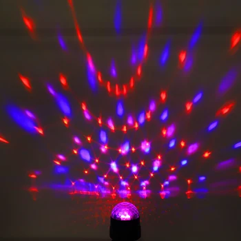 RGB LED Disco Scenos Šviesos Kristalų Mažas Magija Kamuolys Etape Sukasi Spalvinga Lempos Festivalio Christma Namų Šaliai Dekoro