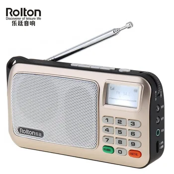 Rolton Nešiojamas Mini Pasaulio FM Radijas dab radijo portatil am fm radyo Muzikos Grotuvo Garsiakalbių TF USB su Žibintuvėlis Pinigus Patikrinti