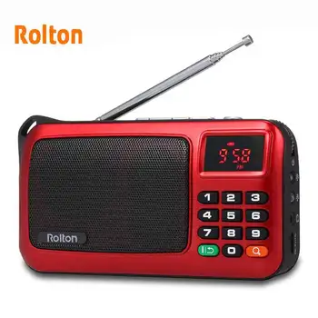 Rolton W405 Nešiojamų FM Radijas USB Laidinio Kompiuterio Garsiakalbio HiFi Imtuvas LED Ekranas, Parama TF Žaisti Su Žibintuvėlis Pinigus Patikrinti